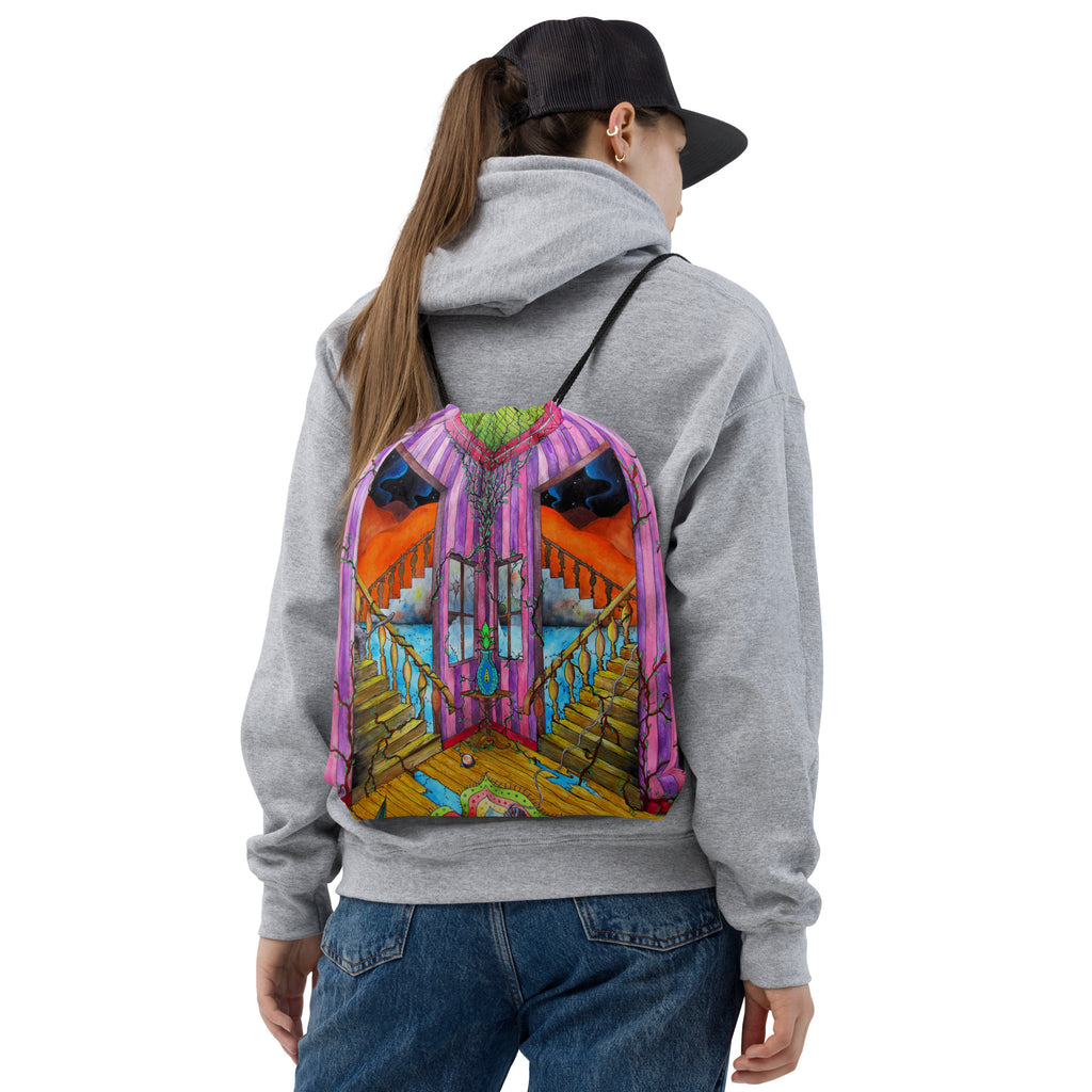 Stairs Drawstring bag