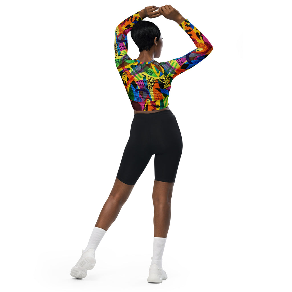 Spirit long-sleeve crop top