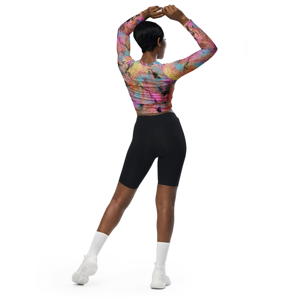 Panter long-sleeve crop top