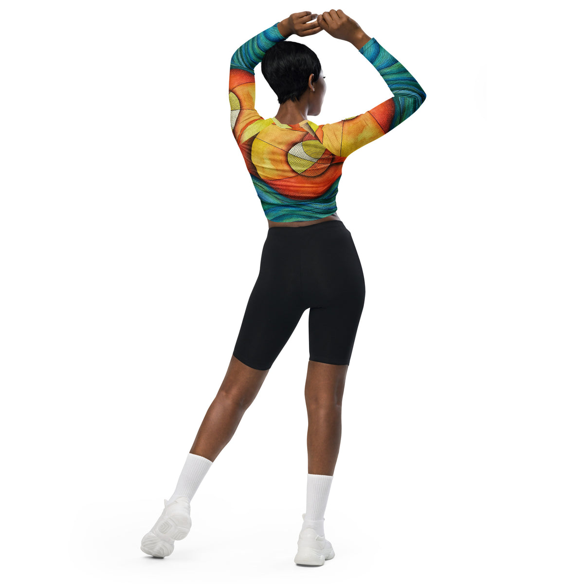 Waves long-sleeve crop top