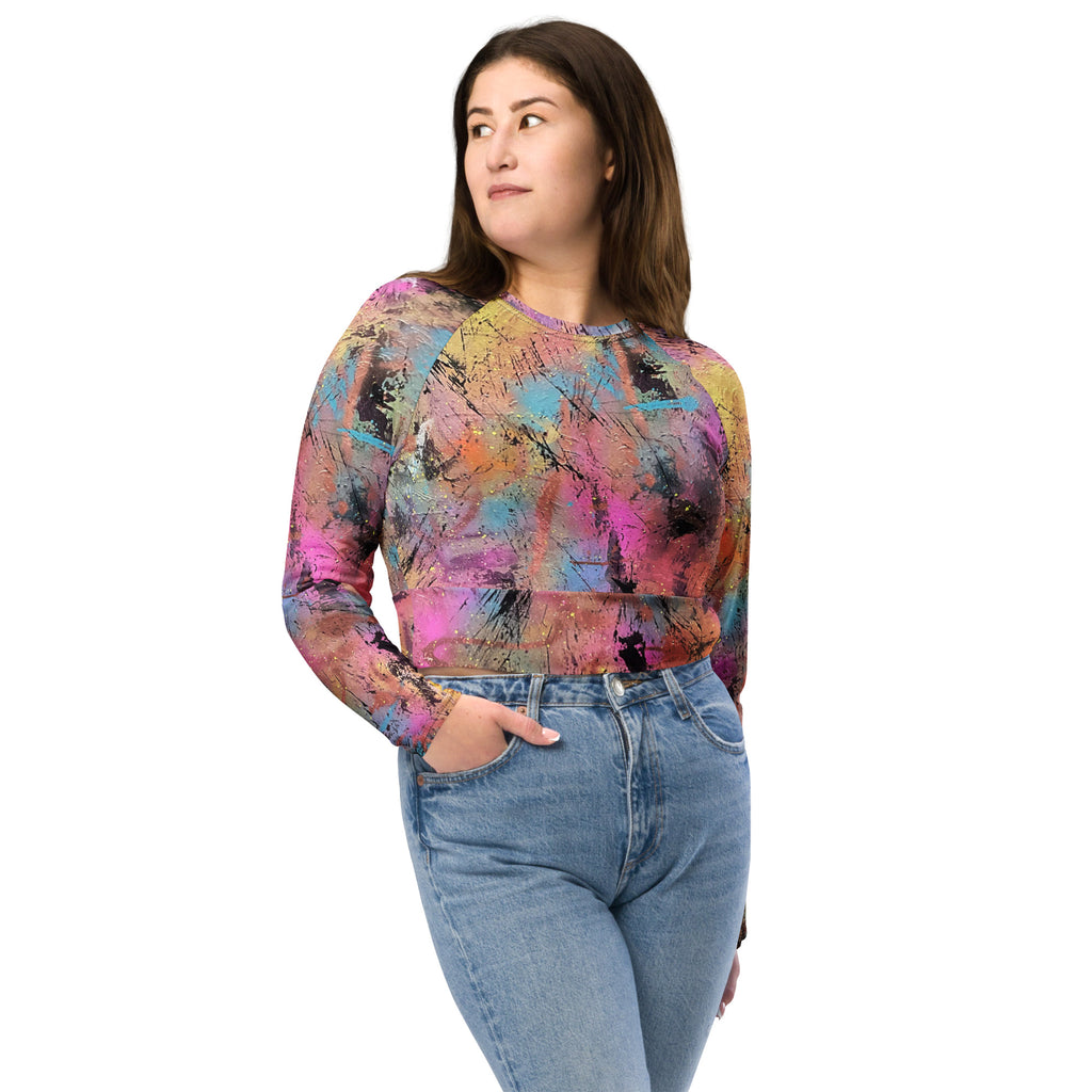Panter long-sleeve crop top