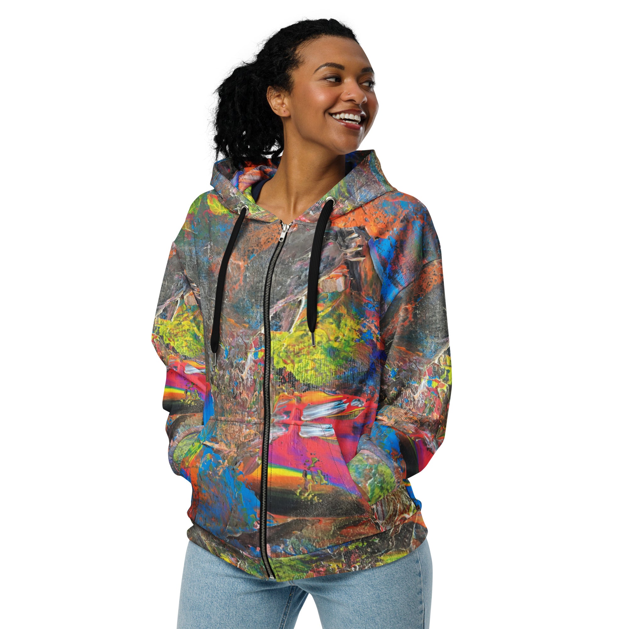 Neon zip hoodie