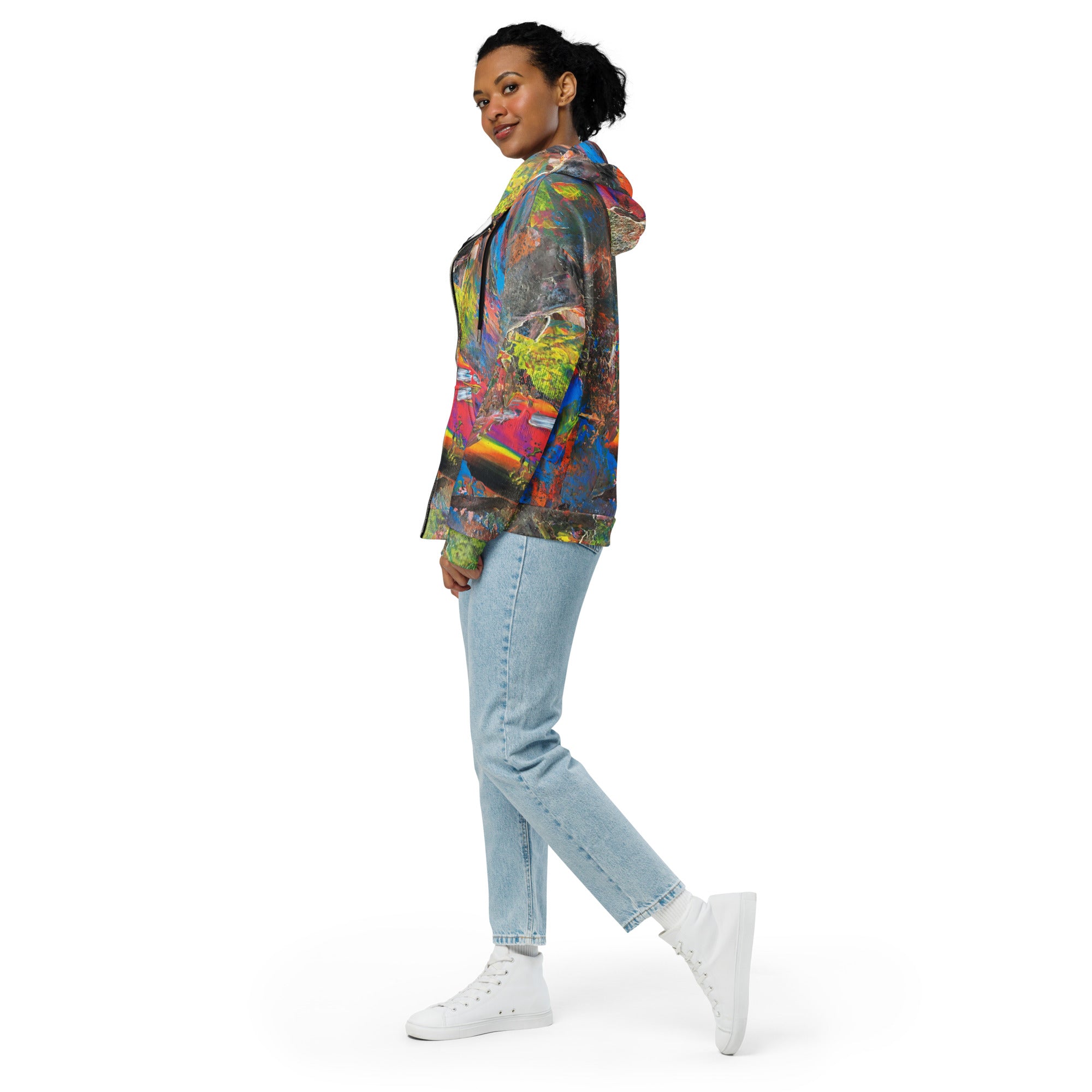 Neon zip hoodie
