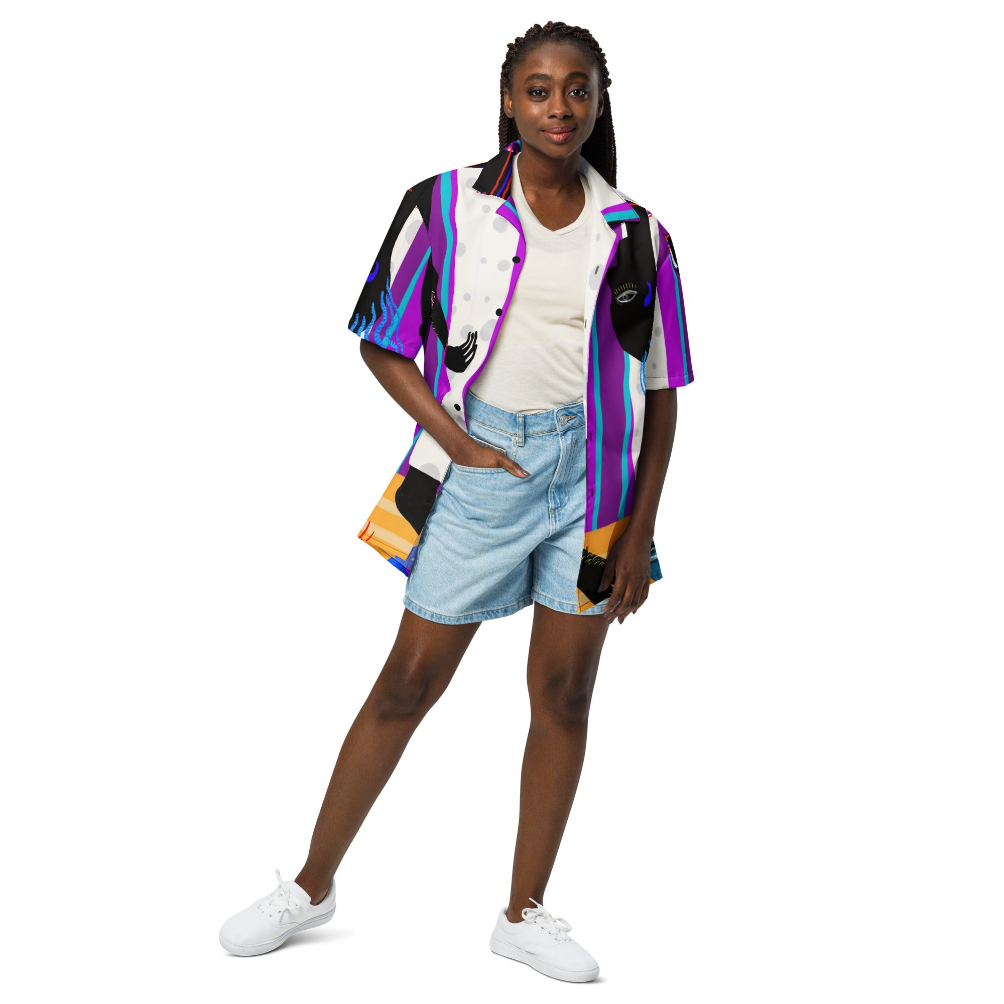 Hair button shirt