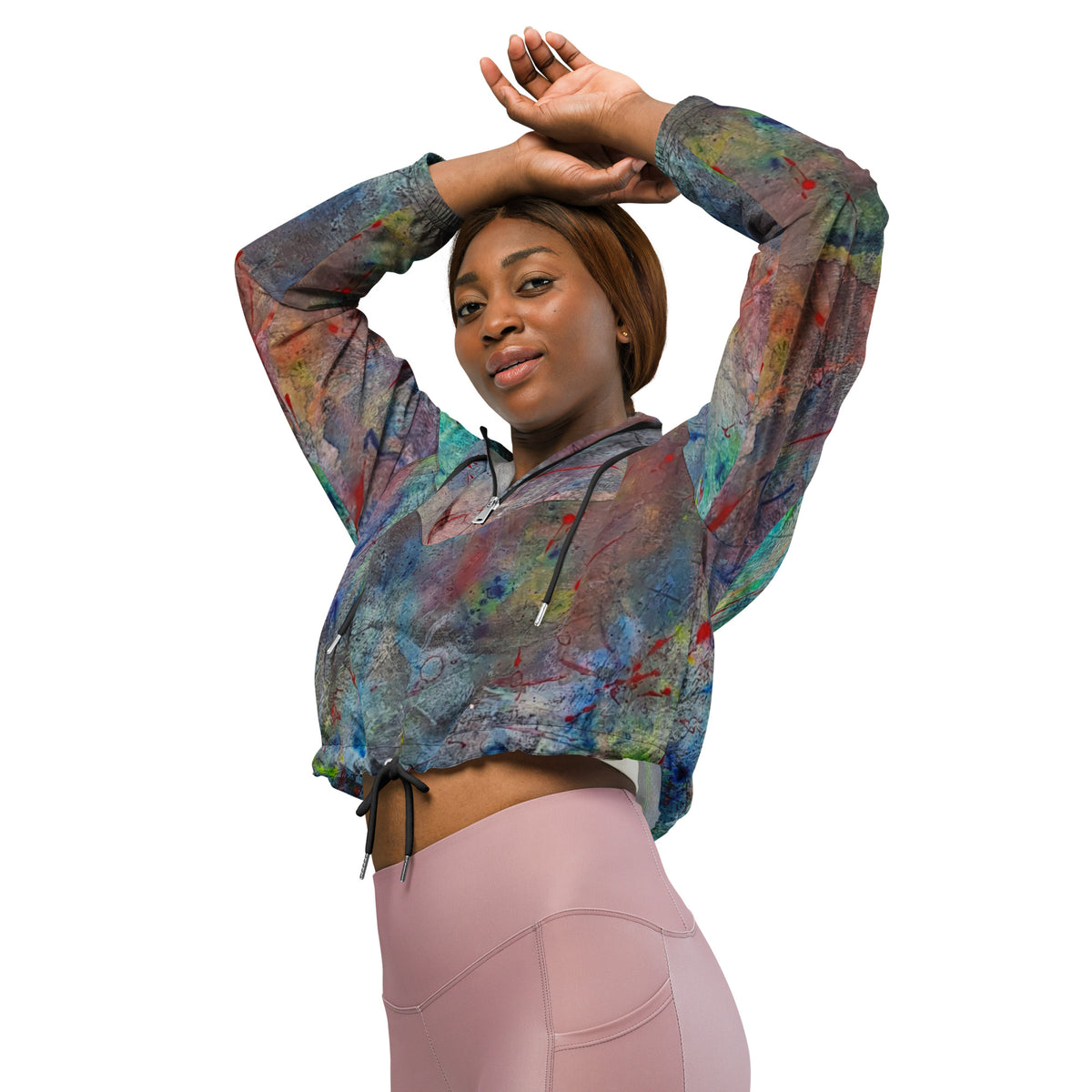 Color contact cropped windbreaker