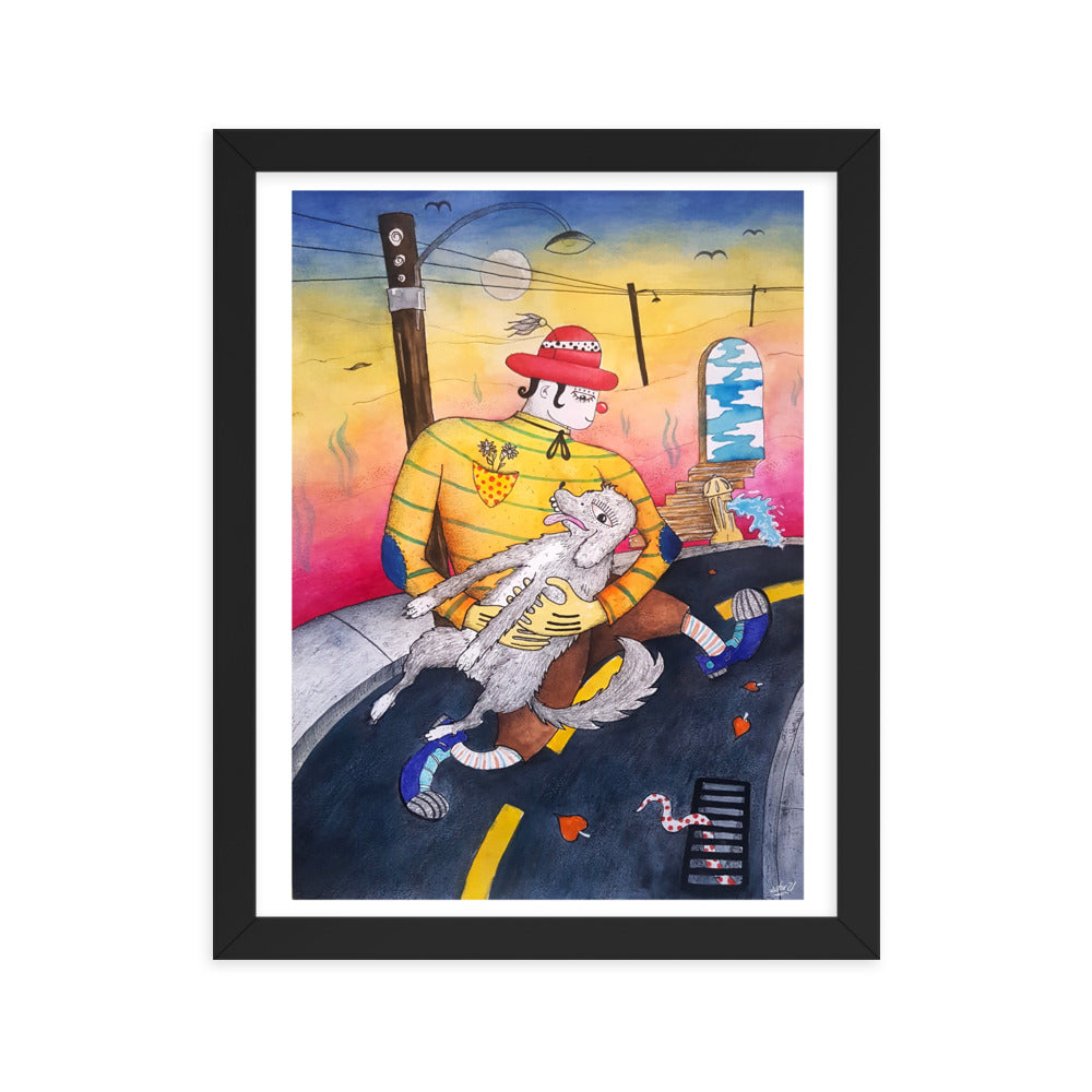 Run Framed poster