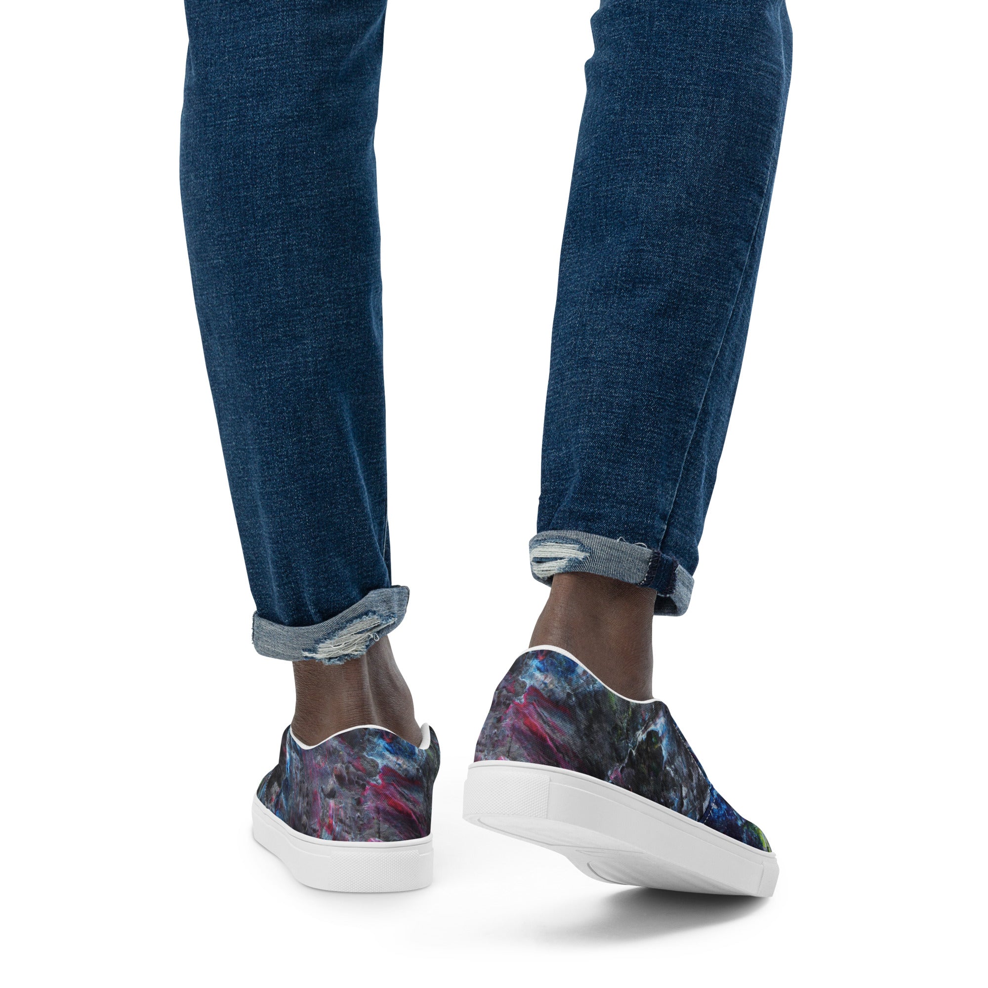 Petroleum canvas shoes